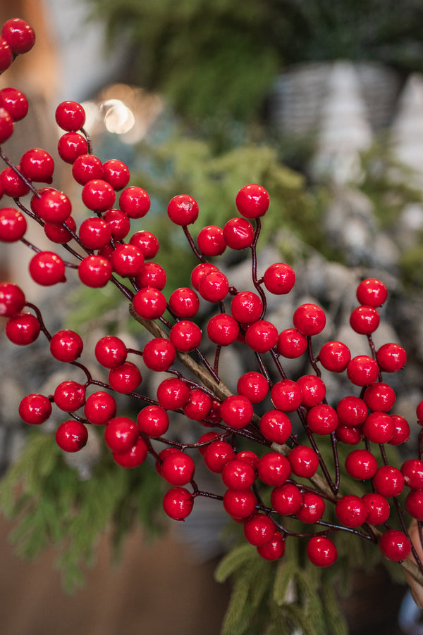 Red Berry Spray | 25"