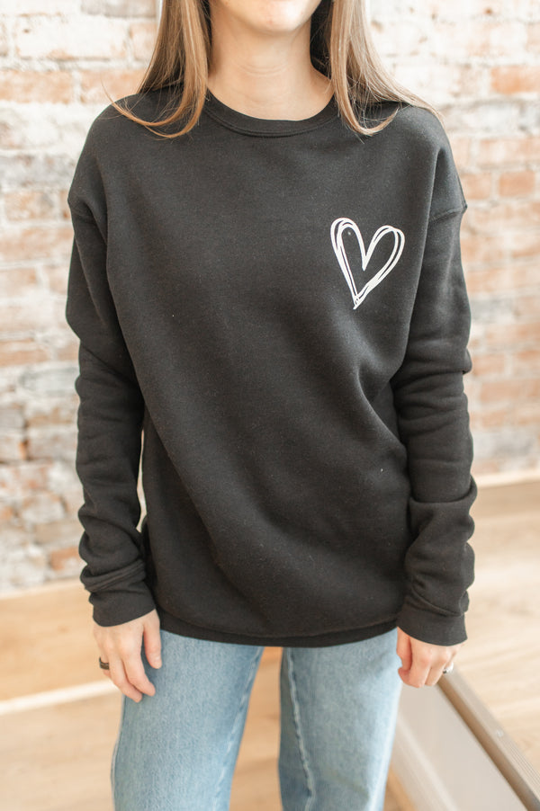 Heart Sweatshirt | Black