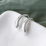 Power Curve Earrings | Silver