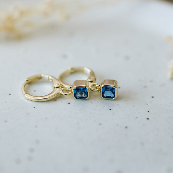 Prism Hoops | Gold/Sky Blue