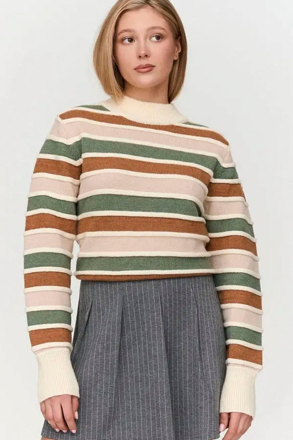 Sigrid Pullover | Green Stripe