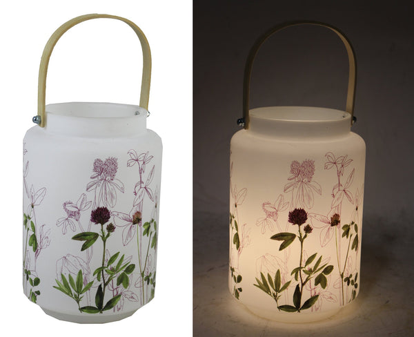 Floral Cylinder Lamp | White