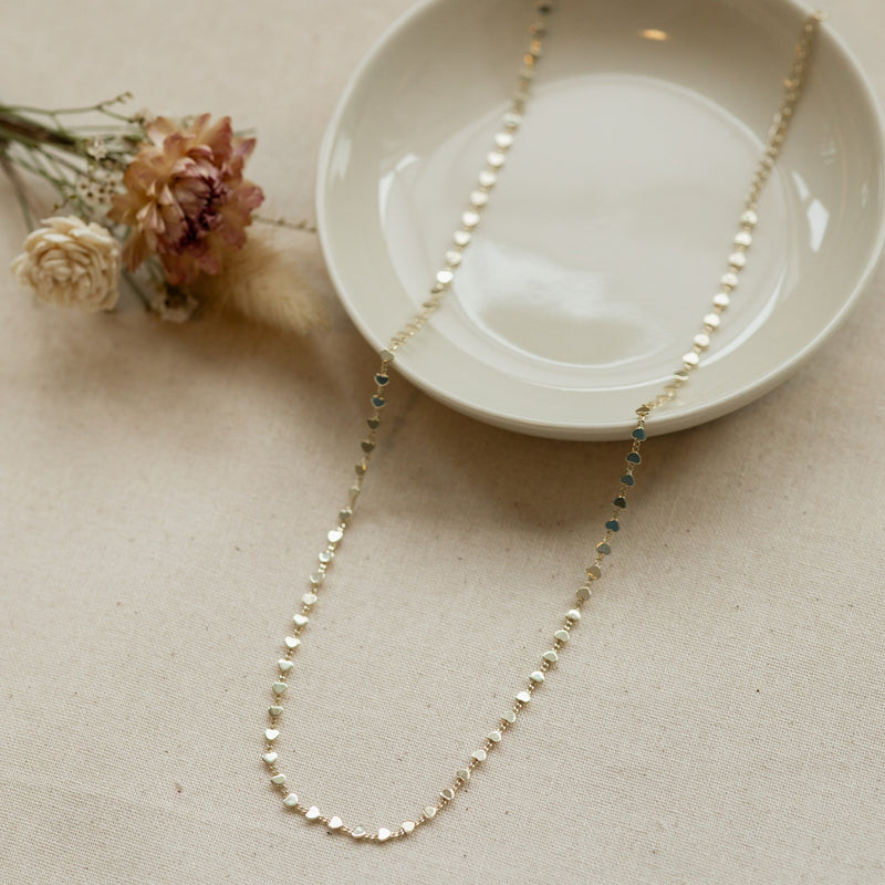 Row of Hearts Necklace | Gold