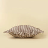 Ruffle Thin Stripe Cushion 20x20 | Brown