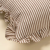 Ruffle Thin Stripe Cushion 20x20 | Brown