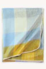Alpaca Large Throw | Gold/Blue Check