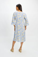 Eviana Dress | Light Blue Paisley