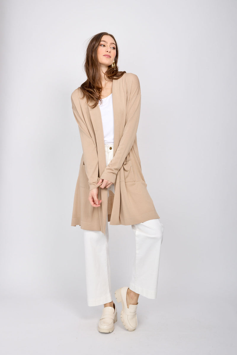 Katherine Open Cardigan | Sand - FINAL SALE