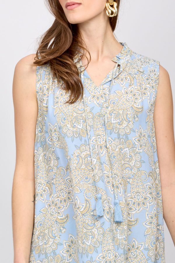 Harriet Top | Blue Paisley - FINAL SALE