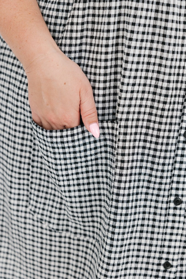 Valentina Gingham Mini Dress | Black & White