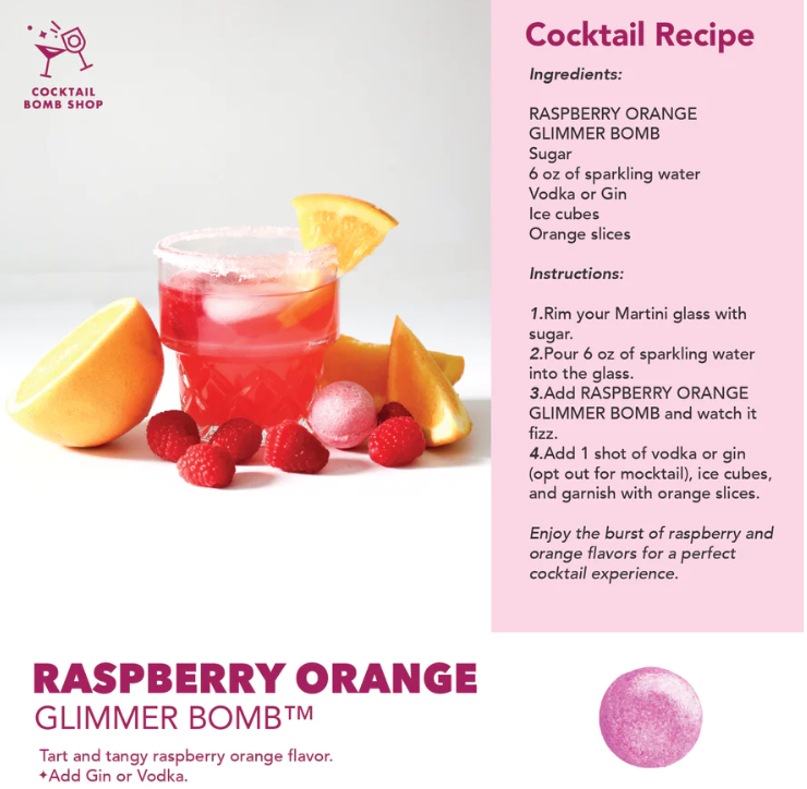 Cocktail Bombs | Raspberry Orange Glimmer