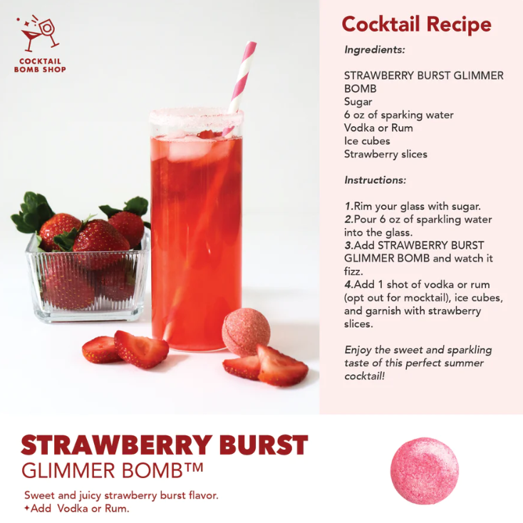 Cocktail Bombs | Strawberry Burst Glimmer