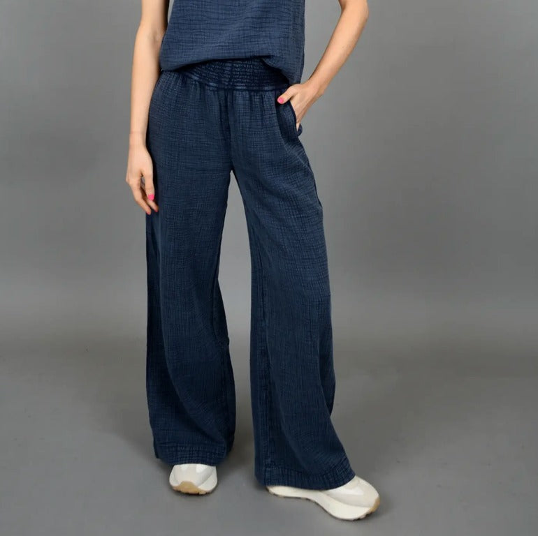 Anokia Gauze Pants | Ink - FINAL SALE