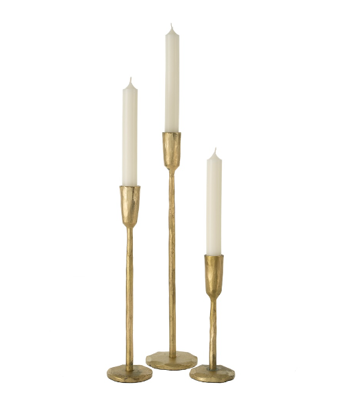 Gold Luna Forged Candlestick | Large