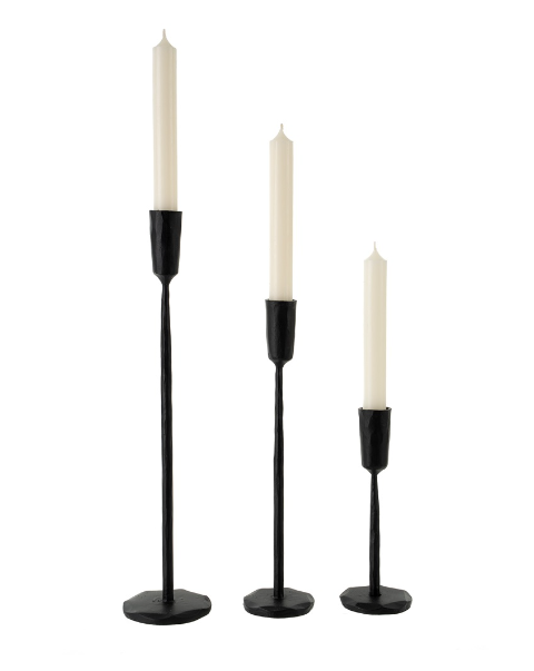 Black Luna Forged Candlestick | Large