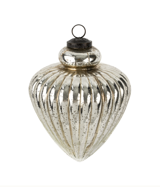 Silver Teardrop Ornament | Large