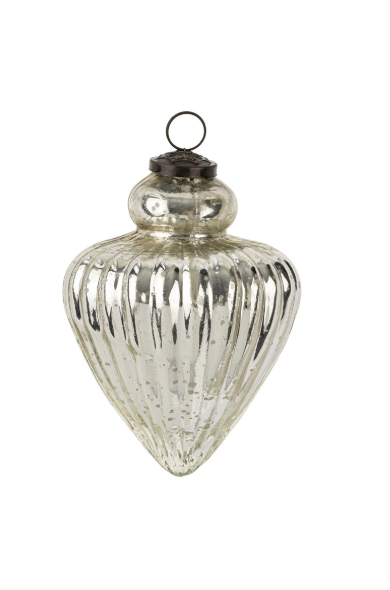 Silver Teardrop Ornament | Small