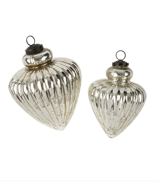 Silver Teardrop Ornament | Small