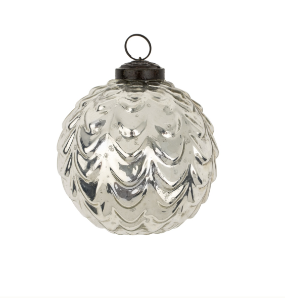 Silverfrost Waves Ornament | Large