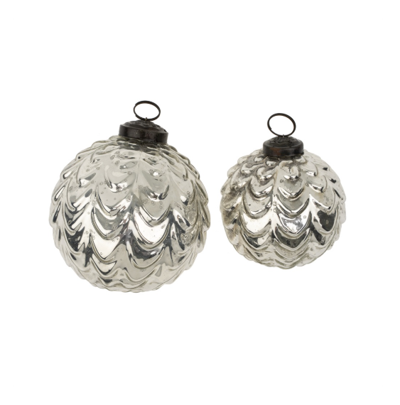 Silverfrost Waves Ornament | Small