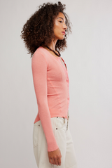 Going Places Cardi | Coral Crimson