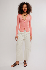 Going Places Cardi | Coral Crimson