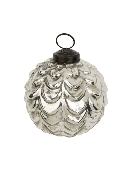 Silverfrost Waves Ornament | Small