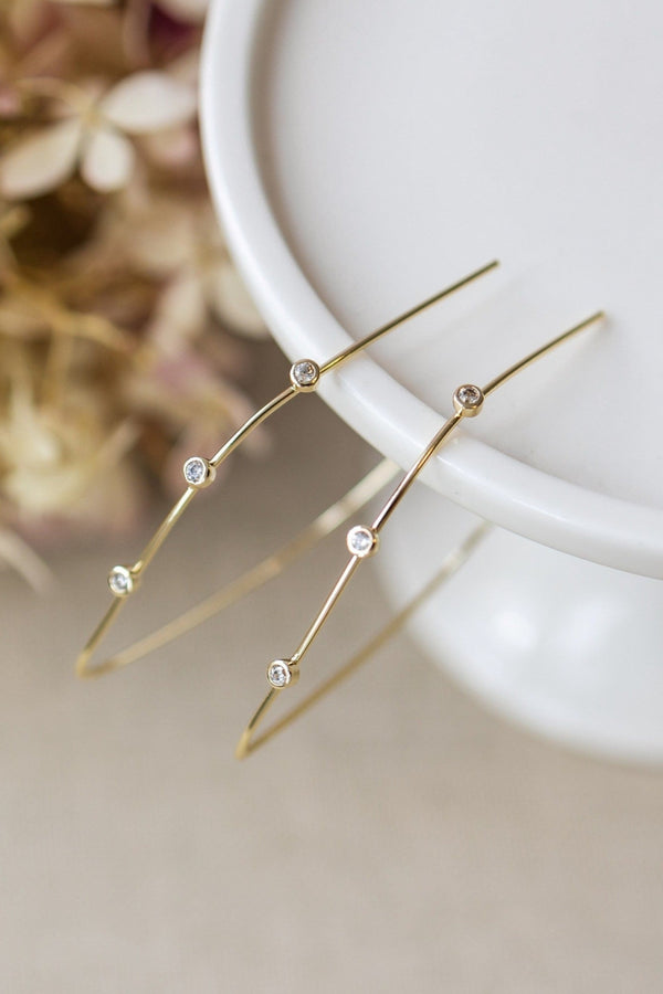 Sparkling Arc Earrings | Gold