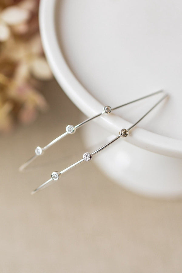 Sparkling Arc Earrings | Silver