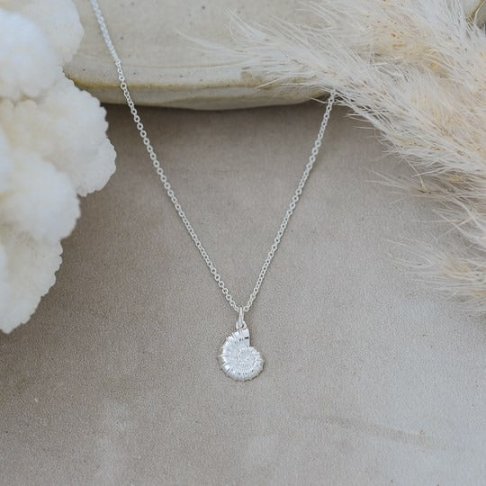 Spiral Shell Necklace | Silver