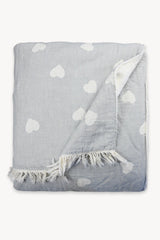 Have A Heart Fleece Throw | Grey