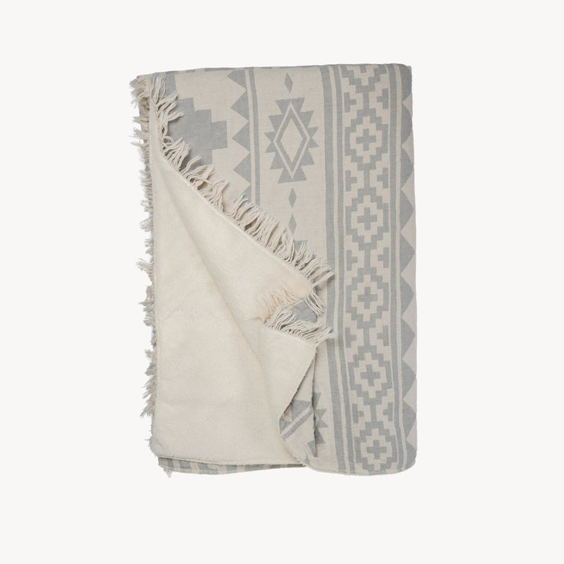 Atzi Fleece Lined Throw | Light Grey