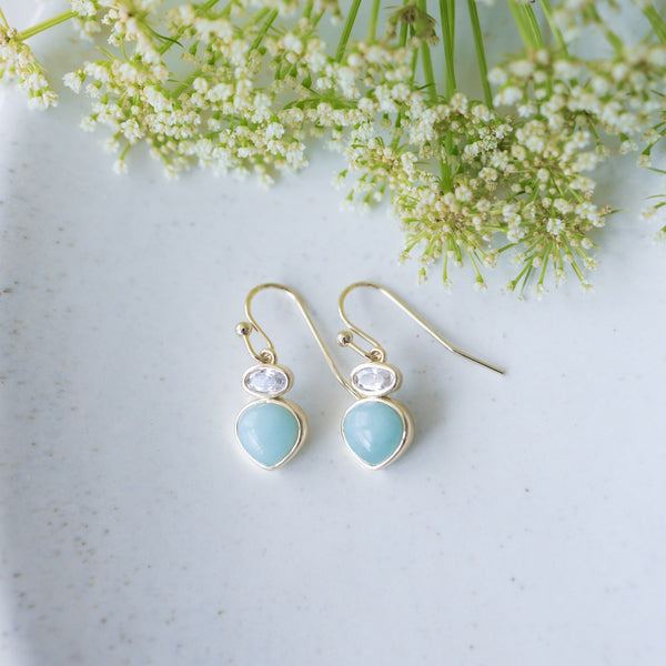Tasia Earrings | Gold/Amazonite