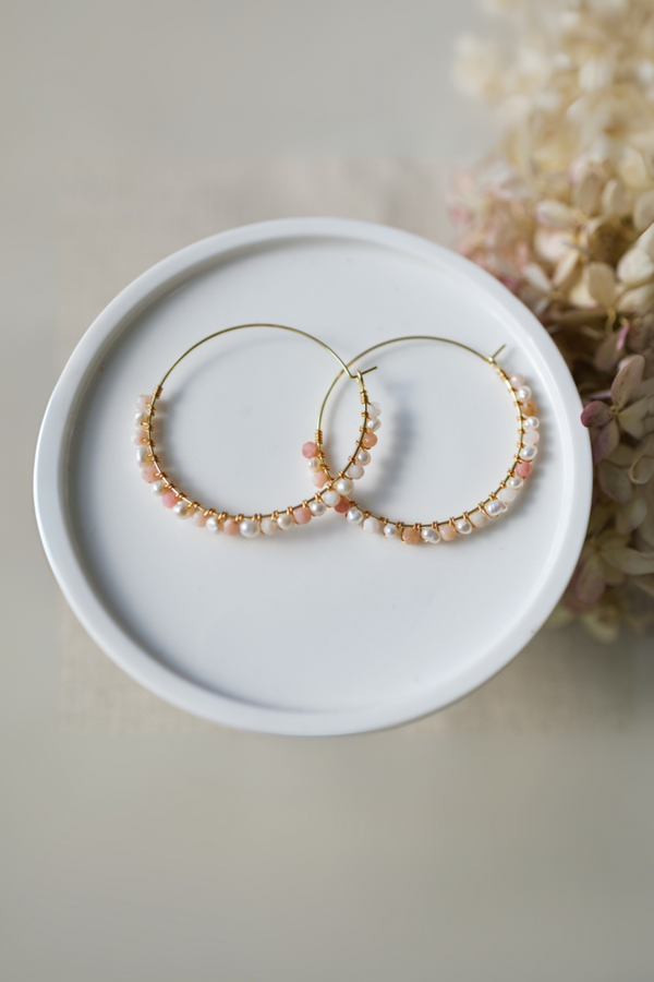 Lumi Hoops | Pink Opalite