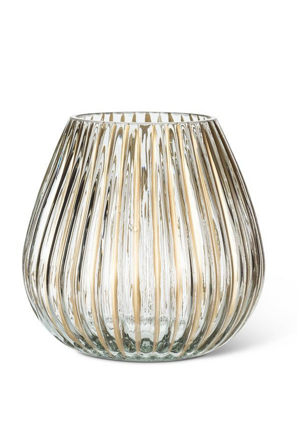 Ribbed Vase | Gold Stripe