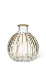 Ribbed Bud Vase | Gold Stripe