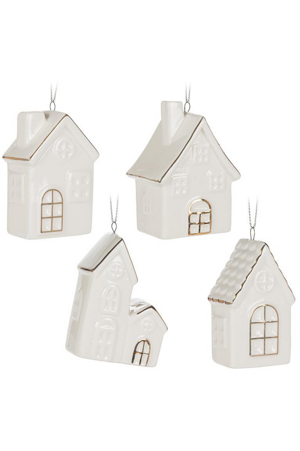 White & Gold House Ornament
