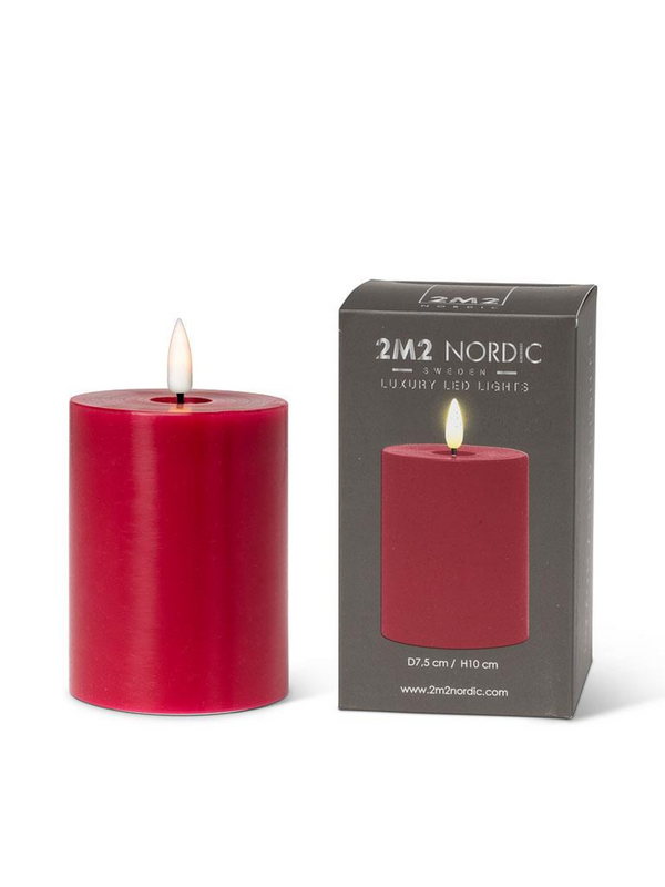 LED Pillar Candle 3x4 | Red