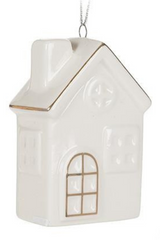 White & Gold House Ornament