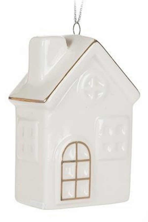 White & Gold House Ornament