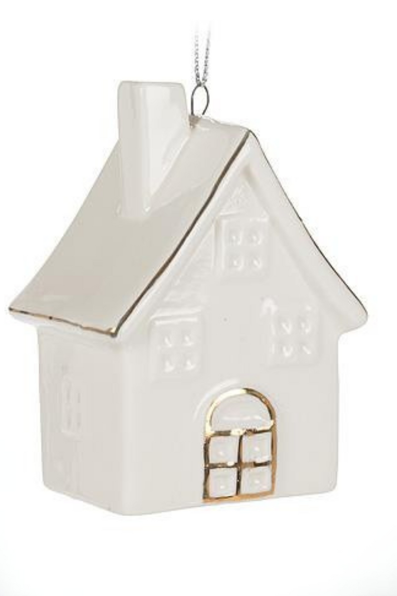 White & Gold House Ornament
