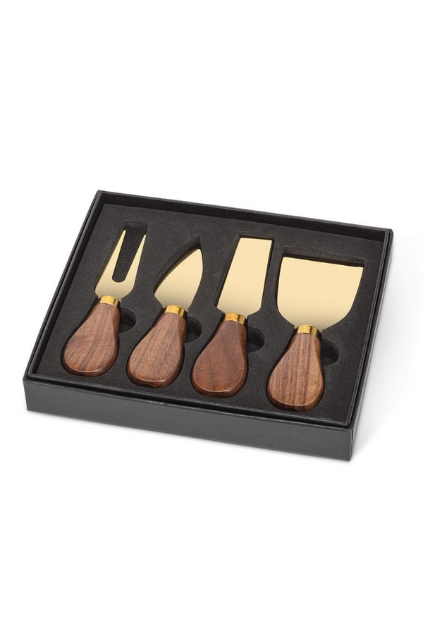 Wood Handled Cheese Knives | Set of 4