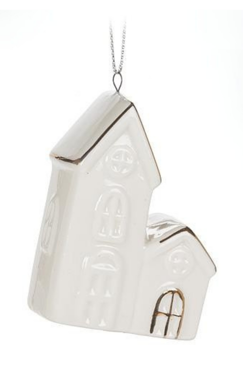 White & Gold House Ornament