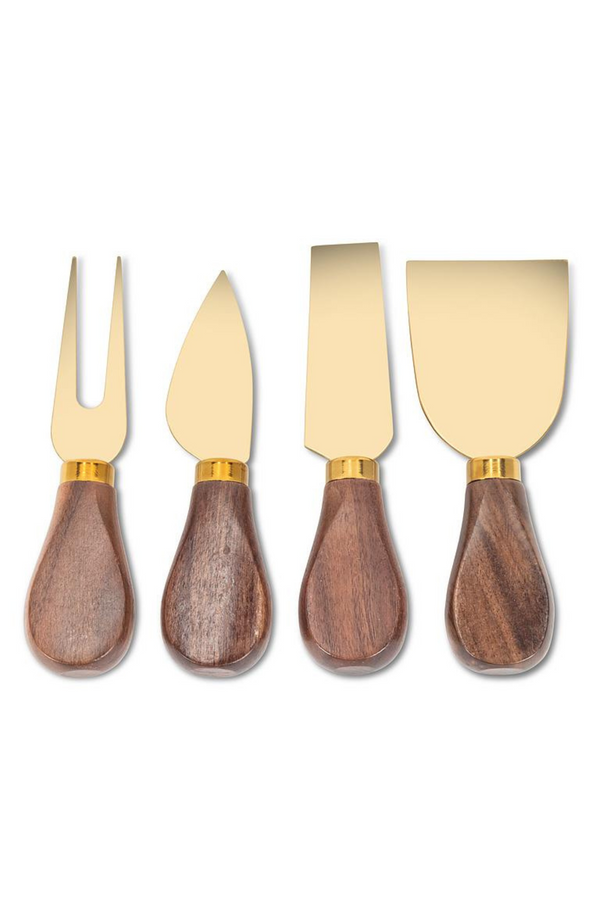 Wood Handled Cheese Knives | Set of 4