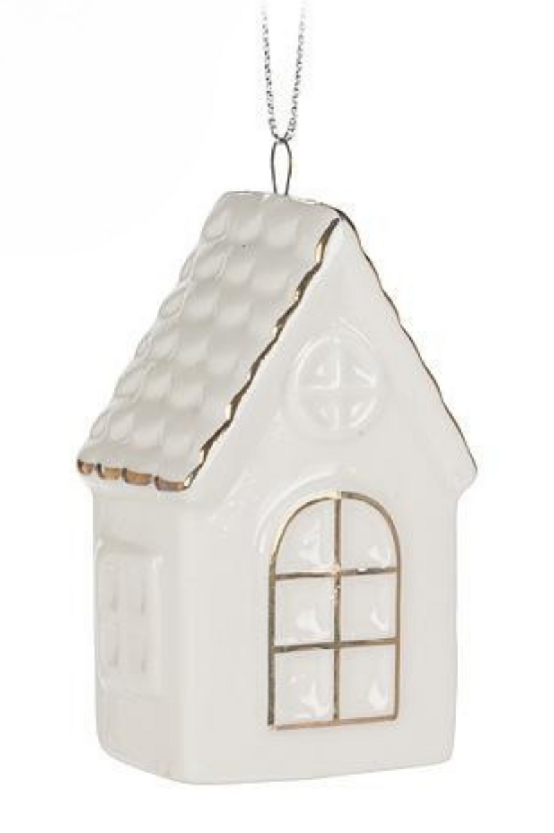 White & Gold House Ornament