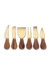 Wood Handled Cheese Knives | Set of 6