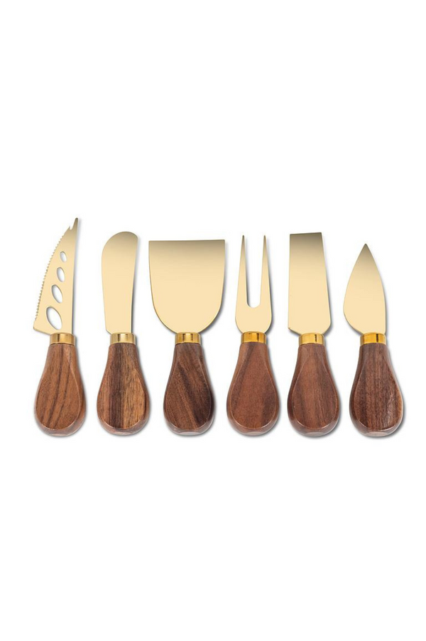 Wood Handled Cheese Knives | Set of 6