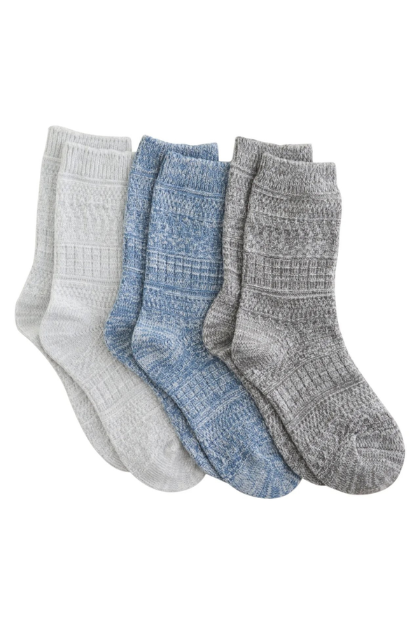 Cabin Crew Socks 3 Pack | Blue/Grey