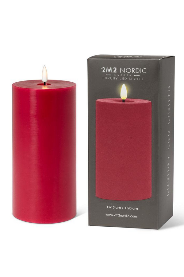 LED Pillar Candle 4x8 | Red