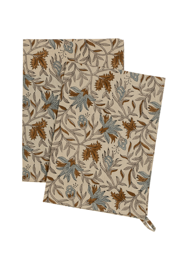 Cecily Block Print Tea Towels | Set of 2